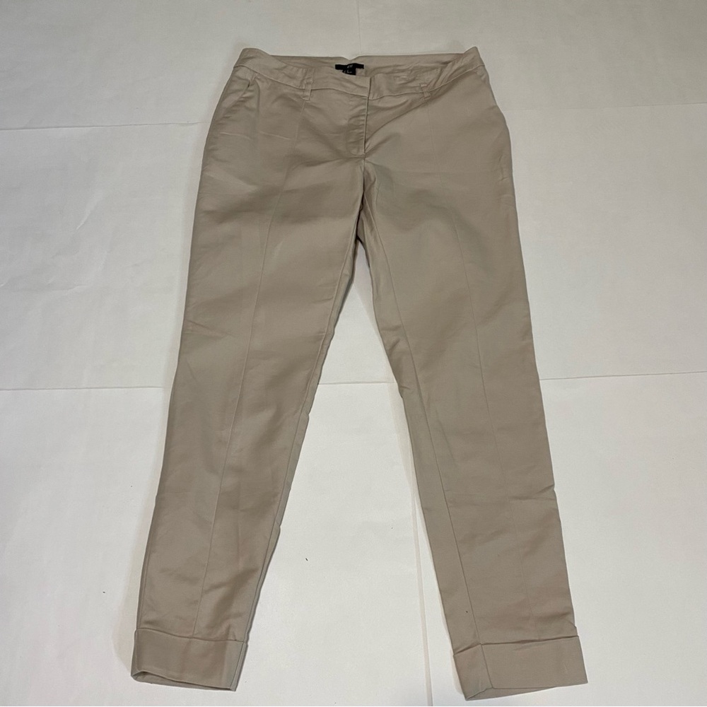 H&M Beige Straight-Leg Pants